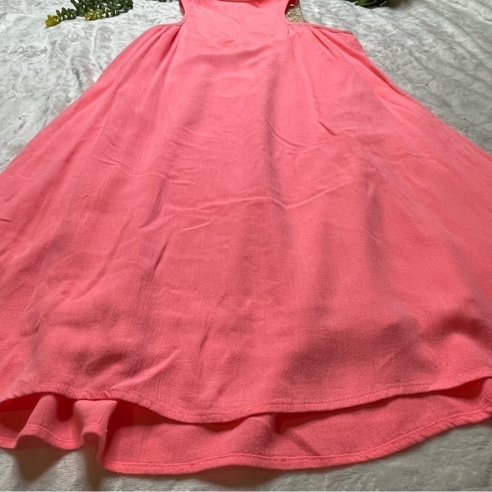 Lilly Pulitzer Rachelle Coral Gold Racerback Pom Pom Swing Dress Size Small - Picture 10 of 15